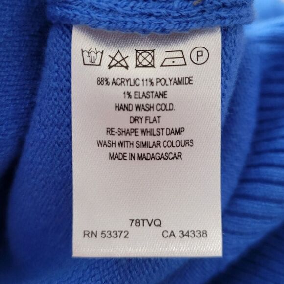 French Connection Solid Blue Pullover Sweater Womens Large - Picture 10 of 10